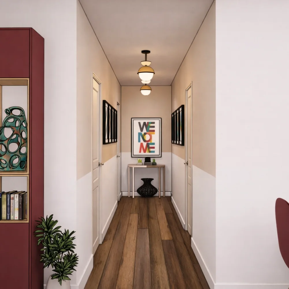 Couloir et perspective – Projet Tulipes